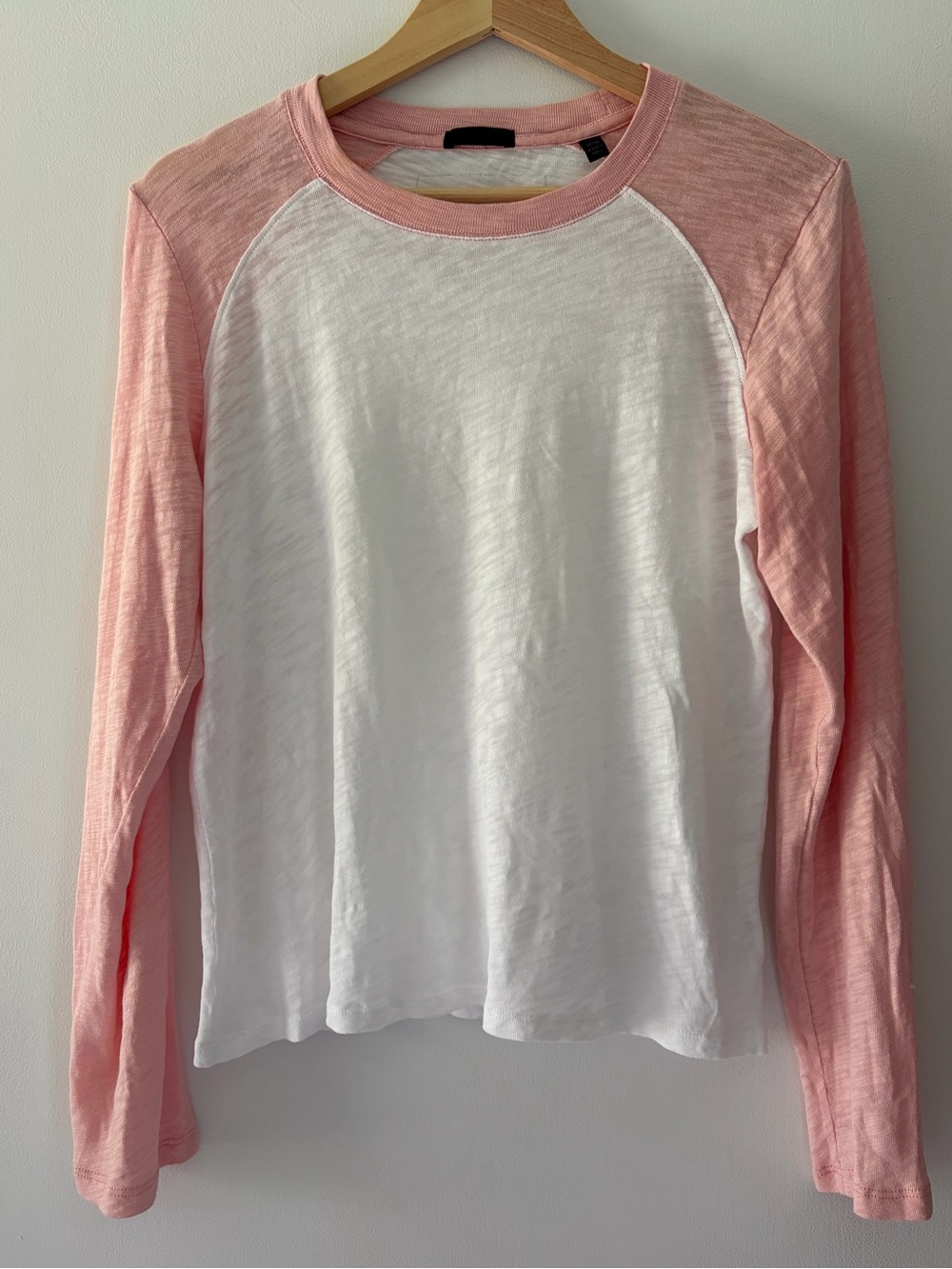 ATM Anthony Thomas Melillo Heathered Pink + White Schoolboy Baseball Tee Shirt - Picture 2 of 9